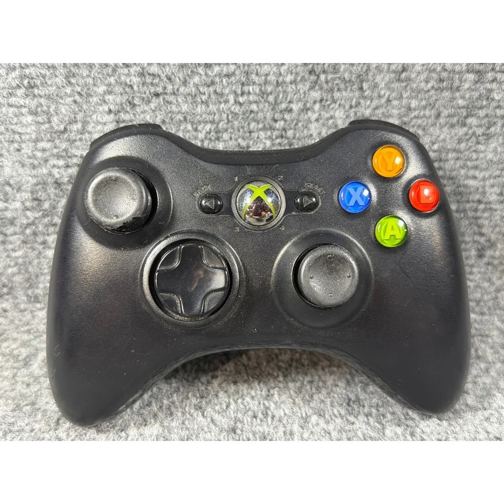 Microsoft Xbox 360 Wireless Controller Model 1403 Black Gamepad Untested